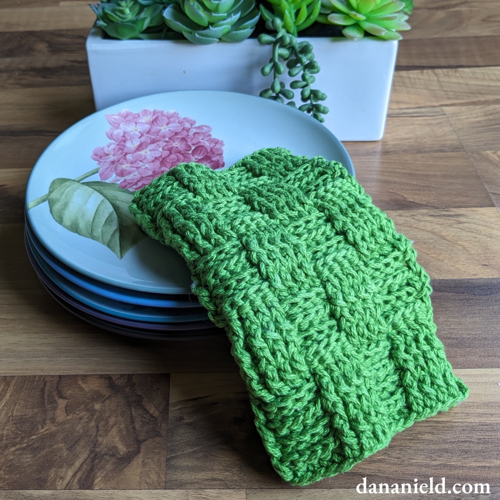 Basketweave Crochet Dishcloth